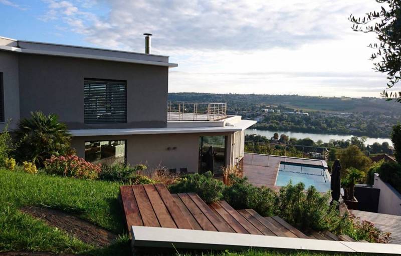 Maison béton et bois à lyon